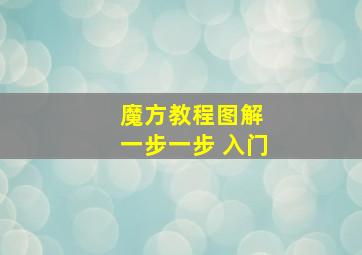 魔方教程图解 一步一步 入门